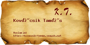 Kovácsik Tamás névjegykártya